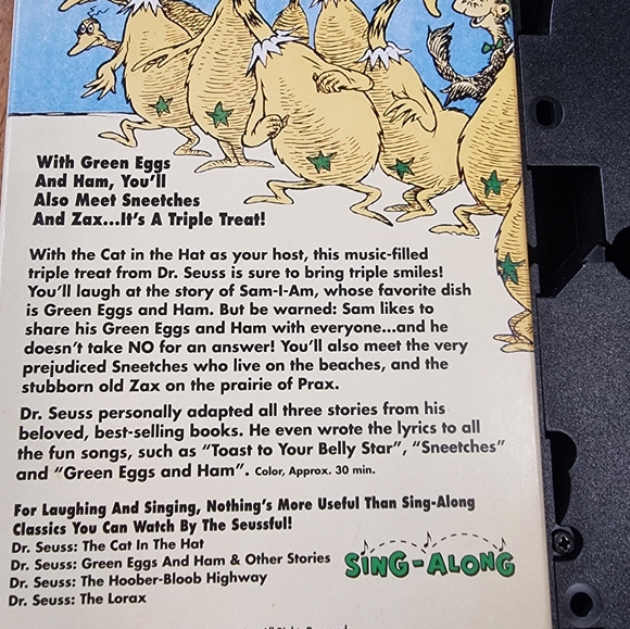 Dr. Seuss Green Eggs and Ham and Other Stories Sing-Along Classics VHS - Picture 3 of 3